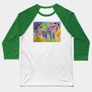 Mother and Baby Elephants Baseball T-Shirt